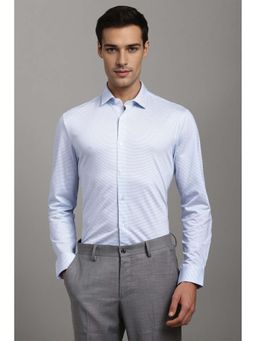 Louis Philippe - Blue Textured Slim Fit Shirt