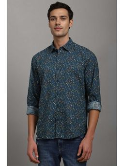 Louis Philippe - Blue Printed Slim Fit Shirt