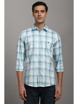 Louis Philippe - Blue Checks Slim Fit Shirt