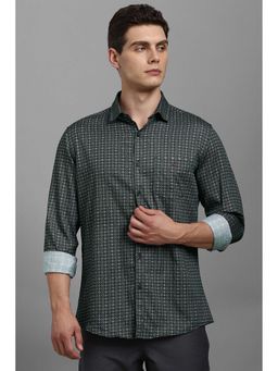 Louis Philippe - Charcoal Printed Slim Fit Shirt