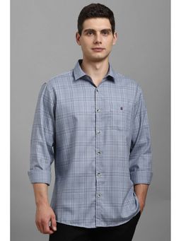 Louis Philippe - Grey Checks Slim Fit Shirt