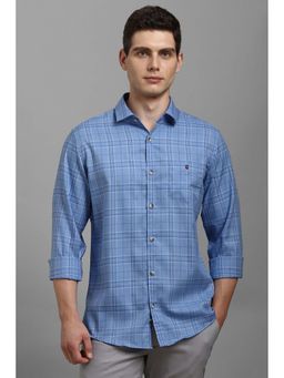 Louis Philippe - Blue Checks Slim Fit Shirt