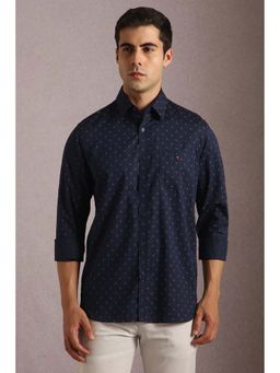 Louis Philippe - Navy Blue Printed Slim Fit Shirt