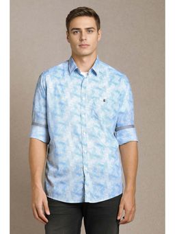 Louis Philippe - Blue Printed Slim Fit Shirt