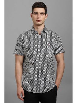 Louis Philippe - Black Printed Slim Fit Shirt