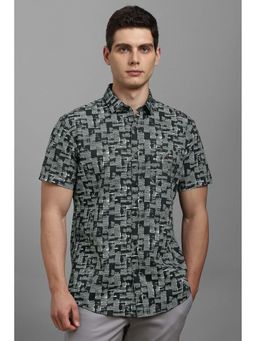 Louis Philippe - Black Printed Slim Fit Shirt