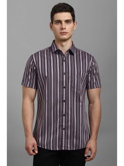 Louis Philippe - Grey Stripes Slim Fit Shirt