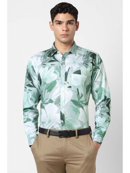 Van Heusen - Green Printed Slim Fit Shirt
