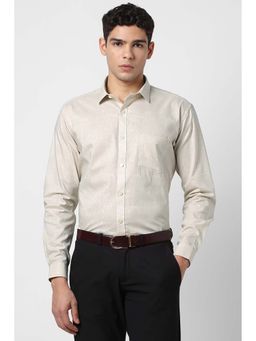 Van Heusen - Beige Printed Slim Fit Shirt