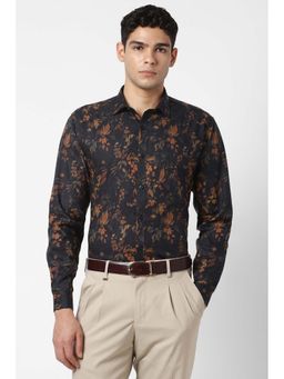 Van Heusen - Black Printed Slim Fit Shirt