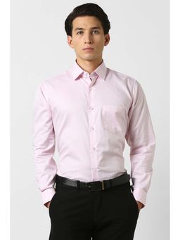 Van Heusen - Pink Textured Regular Fit Shirt