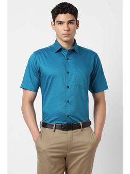 Van Heusen - Blue Solid Regular Fit Shirt