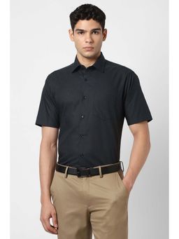 Van Heusen - Black Self Design Regular Fit Shirt