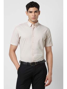Van Heusen - Beige Stripes Regular Fit Shirt