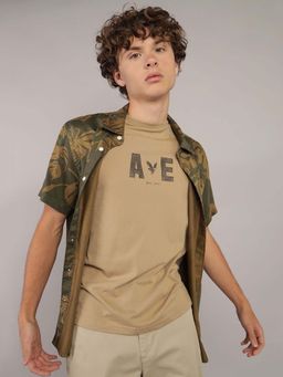 American Eagle - Olive Printed Regular Fit Shirt