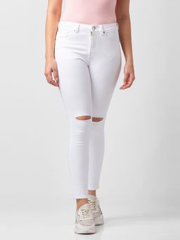Spykar - Women White Lycra Super Skinny Fit Ankle Length Jeans (alexa)
