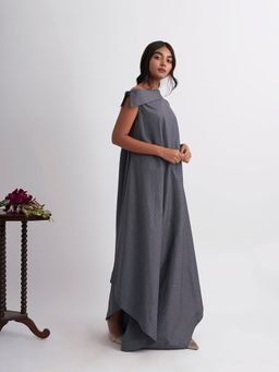 Gatsby Collection - Down From The Clouds Grey Collar Long Dress