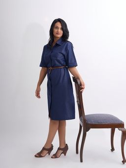 Gatsby Collection - Blue Off To Work Shirt Dress