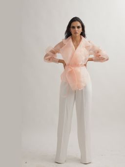 Gatsby Collection - Peachy Dreamy Organza Thrown Jacket