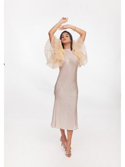 Gatsby Collection - Beige Eveyln Plisse Dress
