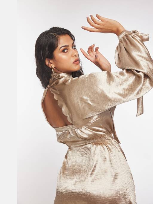 gold smock dress Buy Gatsby Collection Iris Liquid (S) Online Sequin dress