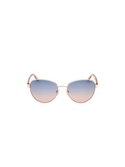 Guess - Women UV Protected Full Rim Blue Lens Oval Sunglasses (55)