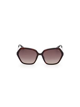 Guess - Women UV Protected Full Rim Brown Lens Irregular Sunglasses (55)