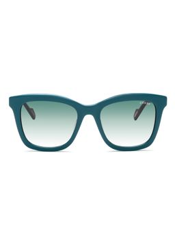 Guess - Women UV Protected Full Rim Green Lens Square Sunglasses (52)