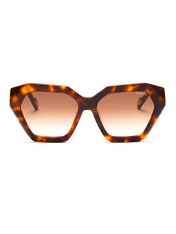 Guess - Women UV Protected Full Rim Brown Lens Irregular Sunglasses (55)