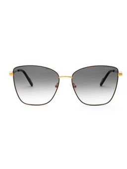 Guess - Women UV Protected Full Rim Grey Lens Butterfly Sunglasses (58)