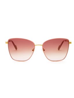 Guess - Women UV Protected Full Rim Brown Lens Butterfly Sunglasses (58)