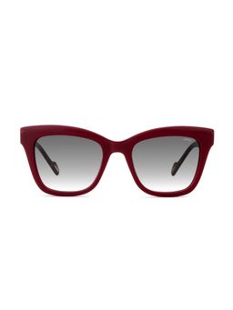 Guess - Women UV Protected Full Rim Grey Lens Square Sunglasses (52)