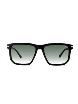 Guess - Men UV Protected Full Rim Green Lens Square Sunglasses (56)