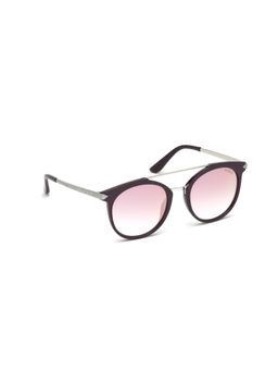 Guess - Women UV Protected Full Rim Pink Lens Round Sunglasses (52)