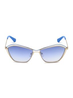 Guess - Women UV Protected Full Rim Blue Lens Irregular Sunglasses (59)