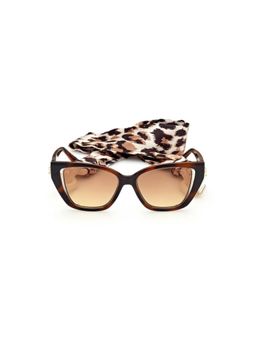 Guess - Women UV Protected Full Rim Brown Lens Cat Eye Sunglasses (54)