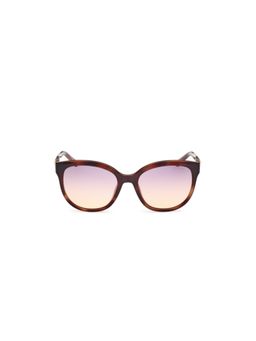 Guess - Women UV Protected Full Rim Brown Lens Oval Sunglasses (53)
