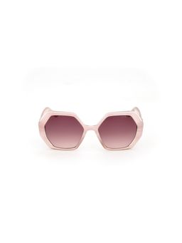 Guess - Women UV Protected Full Rim Brown Lens Irregular Sunglasses (54)