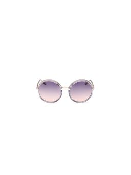 Guess - Women UV Protected Full Rim Purple Lens Round Sunglasses (57)