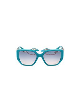 Guess - Women UV Protected Full Rim Blue Lens Square Sunglasses (55)