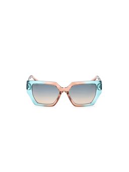 Guess - Women UV Protected Full Rim Green Lens Irregular Sunglasses (53)