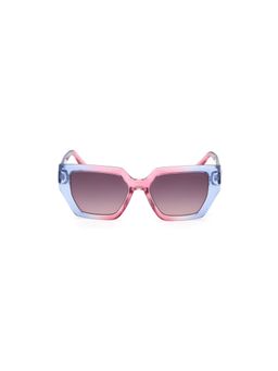 Guess - Women UV Protected Full Rim Brown Lens Irregular Sunglasses (53)