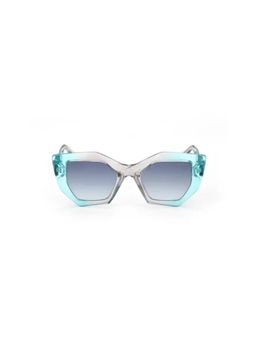 Guess - Women UV Protected Full Rim Blue Lens Irregular Sunglasses (50)