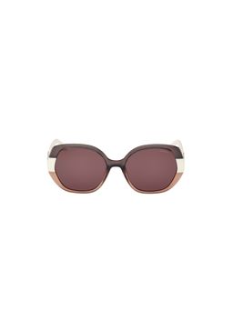 Guess - Women UV Protected Full Rim Brown Lens Irregular Sunglasses (55)