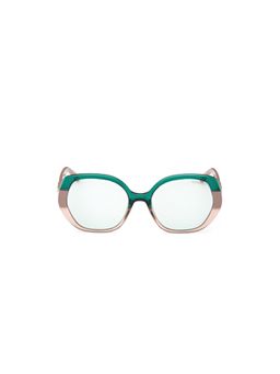 Guess - Women UV Protected Full Rim Green Lens Irregular Sunglasses (55)
