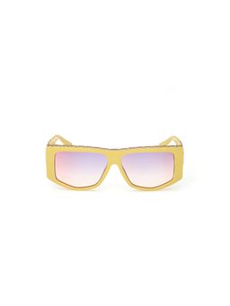 Guess - Women UV Protected Full Rim Pink Lens Irregular Sunglasses (58)