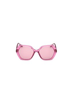 Guess - Women UV Protected Full Rim Pink Lens Irregular Sunglasses (52)