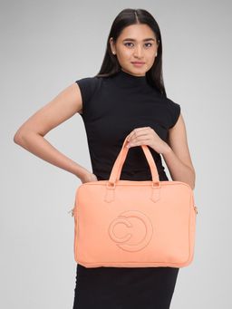 Caprese - Womens Dora Large Coral Solid Laptop Bag