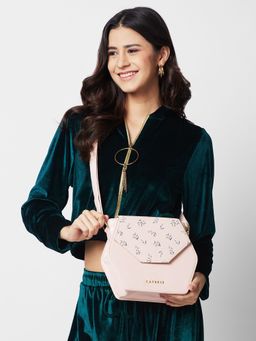 Caprese - Womens Merida Medium Pink Floral Print Sling Bag