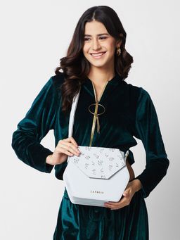 Caprese - Womens Merida Medium Sky Blue Floral Print Sling Bag